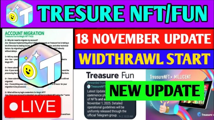 Treasure Fun Withdrawal Date 🤯 treasure fun withdrawal | treasure nft latest update