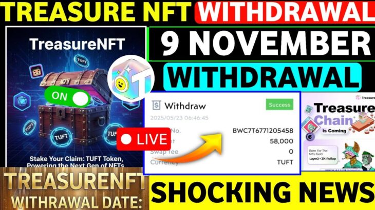 Treasure Fun Withdrawal Update 🥳 treasure fun withdrawal | treasure nft latest update