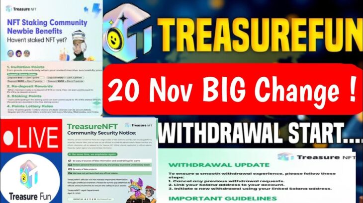 Treasure NFT New Update Today | Treasure FUN New Update Today | Treasure Nft Withdrawal