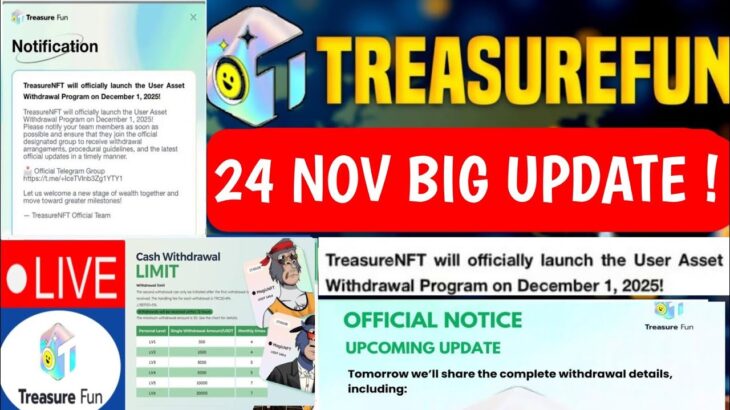 Treasure NFT New Update Today | Treasure FUN New Update Today | Treasure Nft Withdrawal