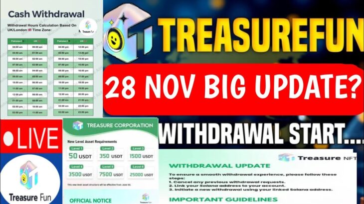 Treasure NFT New Update Today | Treasure FUN New Update Today | Treasure Nft Withdrawal