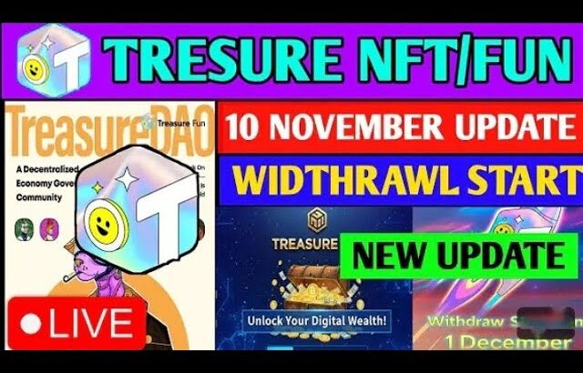 Treasure Nft Withdrawal Start |Treasure Fun Withdrawal | Treasure Nft New Update |Account verify