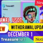 Treasure nft new update official notifications withdrawal USDT @AsmaOnline#treasurefunindia