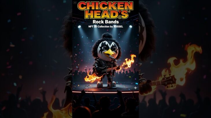 XOSSEL Presenta: Las Bandas de Rock Más Épicas en NFT 3D 🤯🎸#xossel #nft #chickenheads