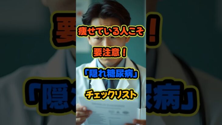 瘦せている人ほど要注意！隠れ糖尿病チェックリスト#ダイエット #shorts#糖尿病#健康#料理