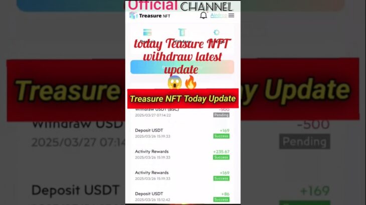 today Teasure NFT withdraw latest update 😱🔥#shortsviral #everyone #like #shere #subscribe