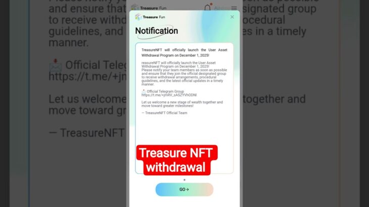 treasure NFT l treasure Fun l treasure Nft withdrawal update #treasure #treasurenft