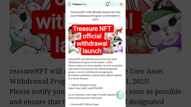 treasure NFT official update l treasure Nft l treasure Nft good new #treasurenft #magic