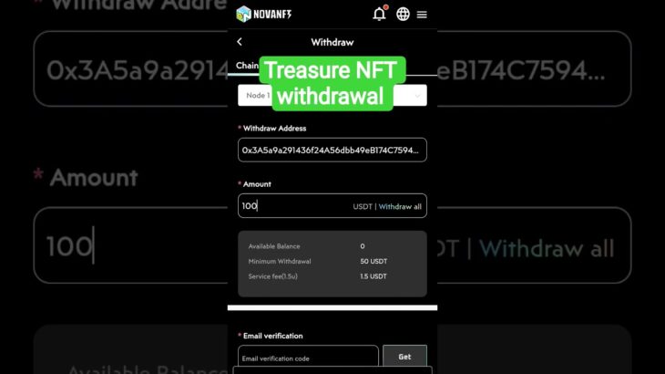 treasure NFT thi Novo Nft withdrawal process #treasurenft #treasurefun
