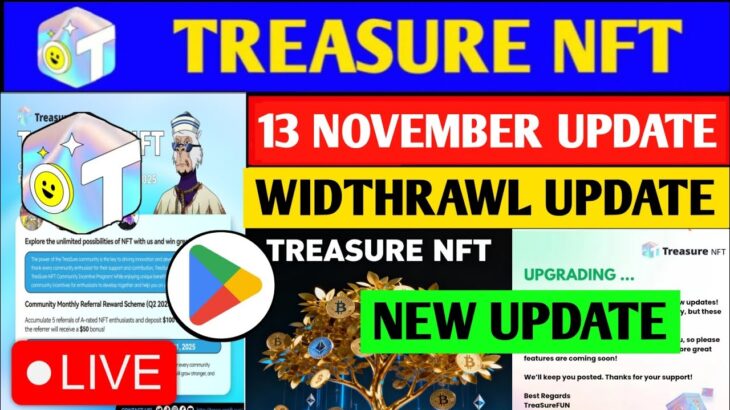treasure nft official withdrawal date out 🤯 किस किस को Milega? treasure fun new update |treasure nft