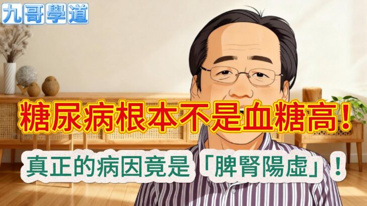 【九哥學道】中醫揭開真相：糖尿病根本不是血糖高！真正的病因竟是「脾腎陽虛」！#中醫,#糖尿病真相,#消渴症,#脾腎陽虛,#陽氣,#中醫治本,#中醫養生,#陽虛體質,#手腳冰冷,#夜尿頻繁,#脾胃虛寒
