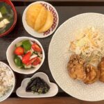 【糖尿病の食事】唐揚げ&チョップドサラダ。不老長寿の桃！清水白桃