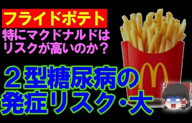 【ゆっくり解説】フライポテト、２型糖尿病のリスク。特にマクドナルドやコンビニはリスク高いのはナゼ？
