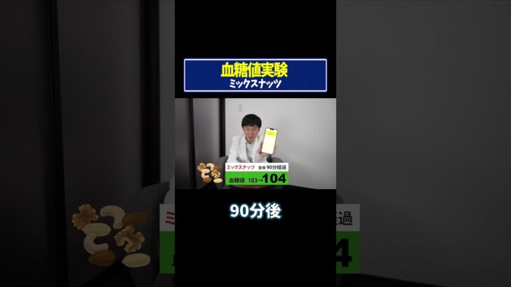 【血糖値実験】ミックスナッツ！糖尿病専門ドクターが血糖値の変化を徹底検証！