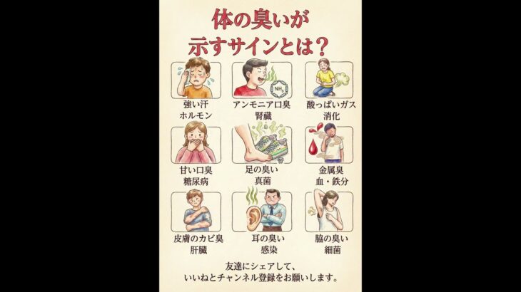 – **【保存版】ニオイでわかる体の不調！糖尿病・内臓疾患のサインまとめ