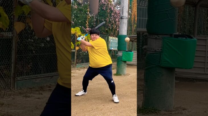 体重140kg糖尿病患者のゴロ打球www #shorts