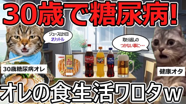 【猫ミーム】注意喚起！30歳で糖尿病になったオレの食生活ワロタｗｗ【2ch 面白いスレ】