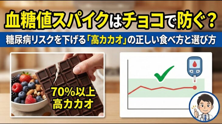 血糖値スパイクはチョコで防ぐ？糖尿病リスクを下げる「高カカオ」の正しい食べ方と選び方~ NotebookLM ~