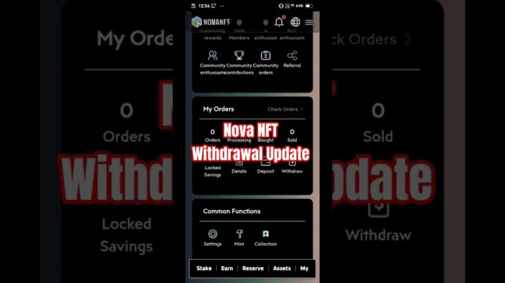 Nova NFT Withdrawal Update
