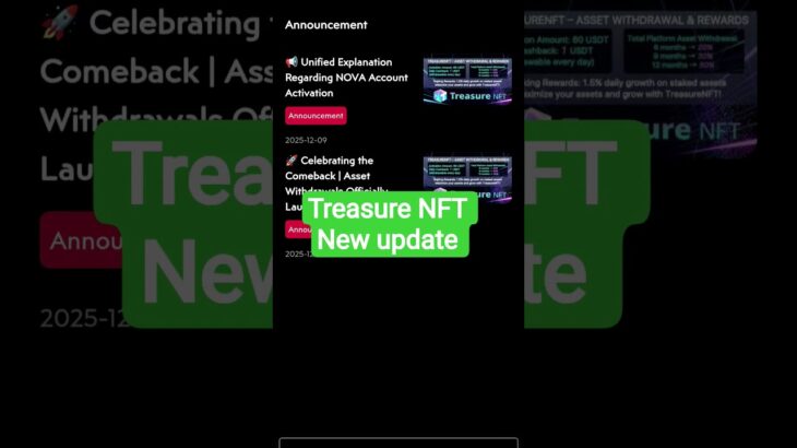 Nova Nft in Treasure Nft new notice l treasure Nft new update today #treasurenft #treasurefun
