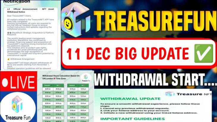Treasure NFT New Update Today | Treasure FUN New Update Today | Treasure Nft Withdrawal