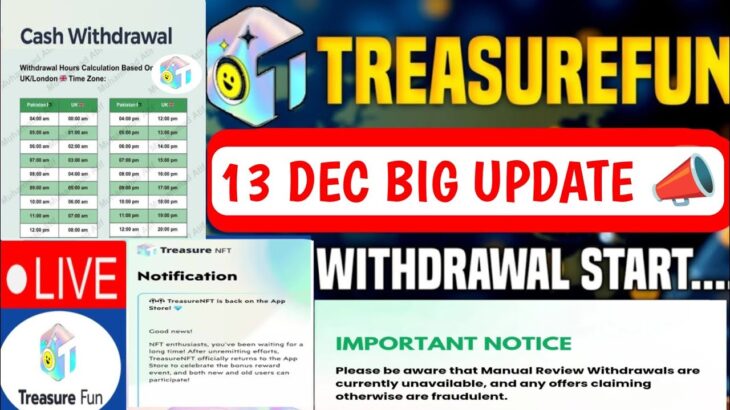 Treasure NFT New Update Today | Treasure FUN New Update Today | Treasure Nft Withdrawal