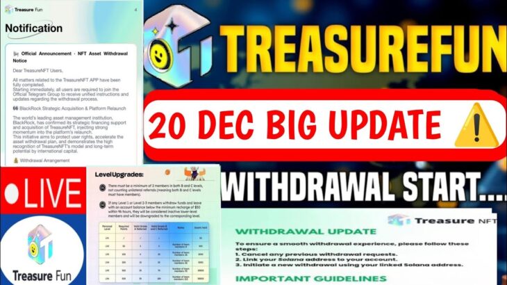 Treasure NFT New Update Today | Treasure FUN New Update Today | Treasure Nft Withdrawal