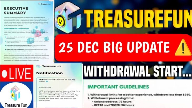 Treasure NFT New Update Today | Treasure FUN New Update Today | Treasure Nft Withdrawal
