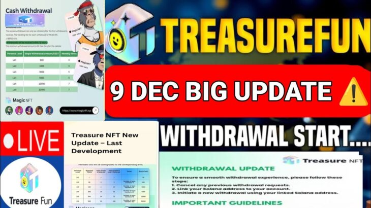 Treasure NFT New Update Today | Treasure FUN New Update Today | Treasure Nft Withdrawal
