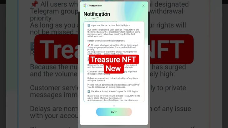 Treasure NFT New update today ll treasure NFT verify #treasurenft #treasure fun