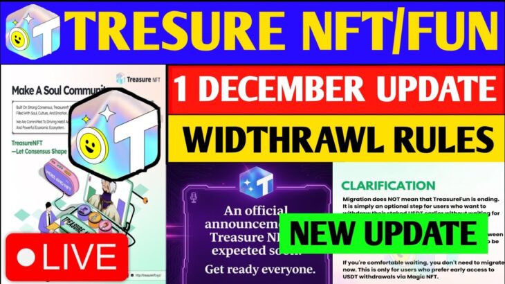 Treasure Nft Withdrawal Process🥳 | Treasure Fun Withdrawal | Treasure Nft New Update |Account verify