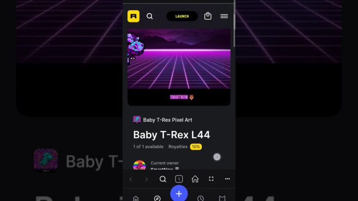 check out my new #nft ✌🏽       Baby T-Rex L44🦖🚀🚀🚀.             price: 0.008 WETH  Items 1/1🎨#nftart