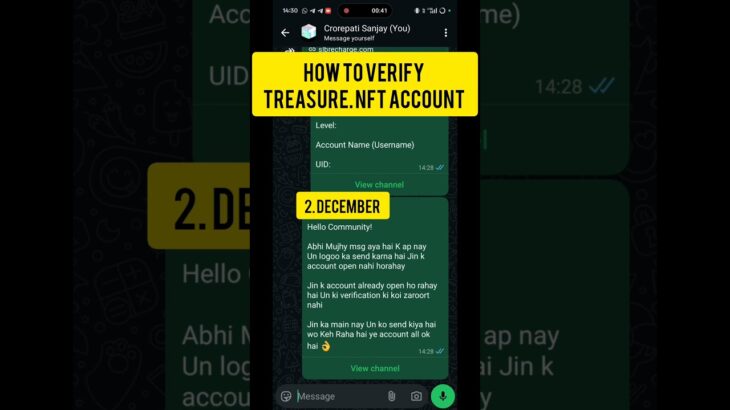 ll 2 December.. Account verification of TRESURE NFT ll#treasure