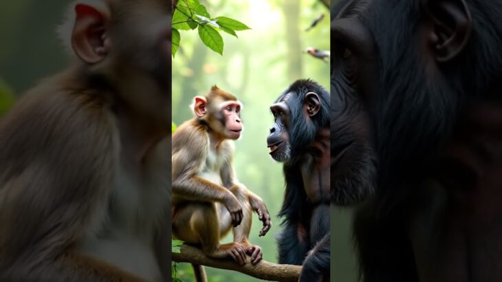 monkey and chimpanzee video#viral #treandingshorts #aivideo  #nft #midjourney #fypシ #viralchallenge