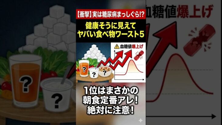 【衝撃】糖尿病まっしぐら！？健康そうに見えて実は危険な食べ物５選#ライフハック #豆知識 #雑学 #shorts #fyp