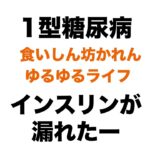 【１型糖尿病】ゆるゆるトーク インスリンが漏れた～