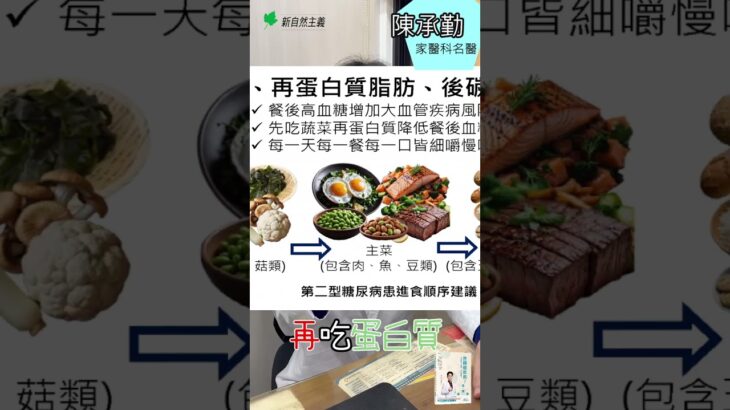 這樣吃，降低餐後血糖！　#陳承勤 #糖尿病 #血糖 #飲食 #藥物