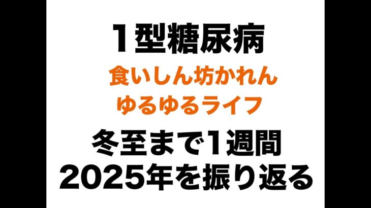 【１型糖尿病】冬至まで１週間 ２０２５年を振り返る