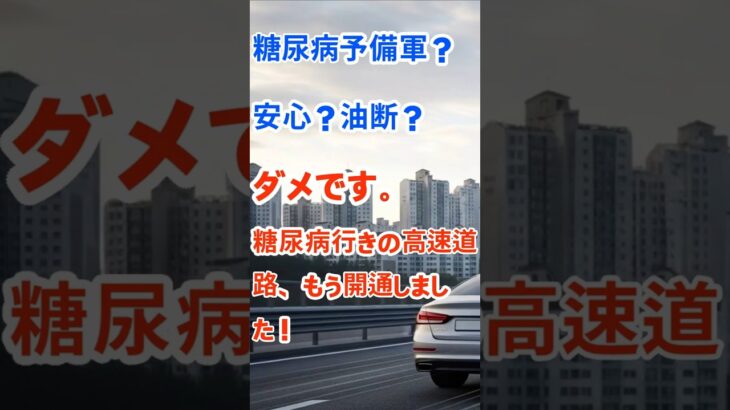 糖尿病予備軍？安心？油断？ダメです。糖尿病行きの高速道路、もう開通しました！