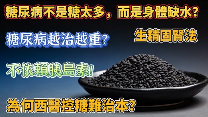糖尿病不是糖太多，而是身體缺水？中醫「生精固腎法」降血糖超神奇糖尿病越治越重？中醫全新視角：問題不在胰腺，而在三焦氣化失常#健康生活 #健康養生 #健康飲食