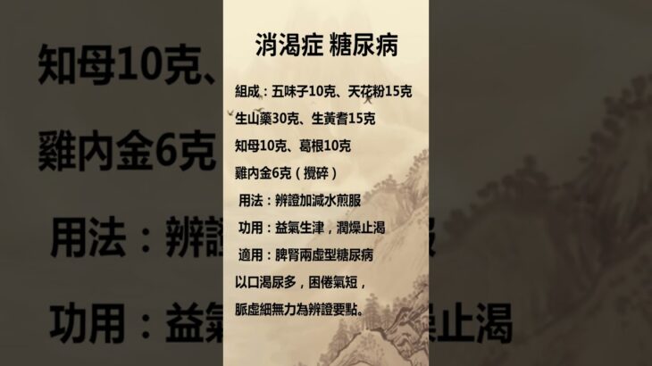 消渴症（糖尿病）