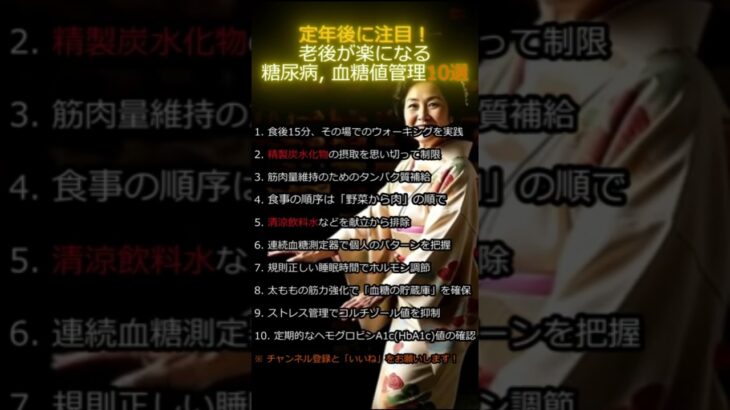 定年後に注目！老後が楽になる糖尿病・血糖値管理10選