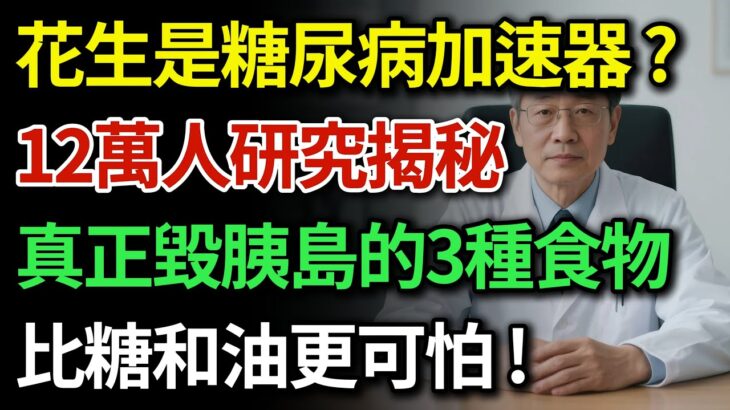 花生竟是糖尿病加速器？大錯特錯！12萬人研究：這樣吃風險降24%！這3種偽健康食物才是血管殺手，第2種90%台灣人都在吃！|健康Talks|糖尿病飲食禁忌|穩定血糖飲食|降血糖食物|胰島素阻抗改善