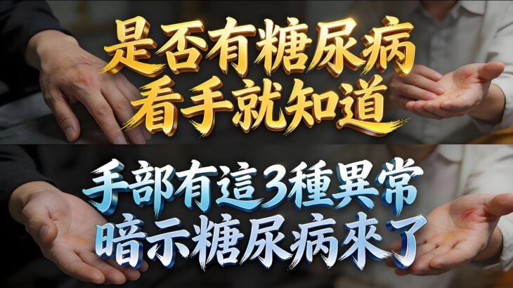 是否有糖尿病，看手就知道，手部有這3種異常，暗示糖尿病來了！#老年健康 #血糖控制 #健康科普