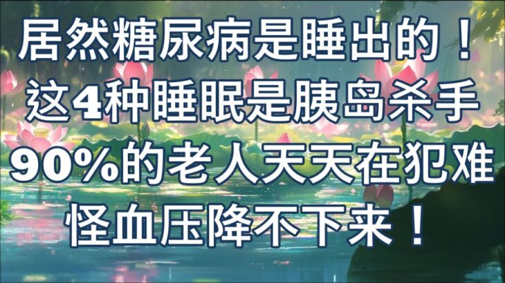 糖尿病竟然是「睡」出來的？醫生緊急警告：這 4 個睡眠習慣是「胰島素殺手」，第 2 個讓患病率飆升 72%。#糖尿病 #高血糖 #睡眠習慣 #打呼嚕 #失眠 #