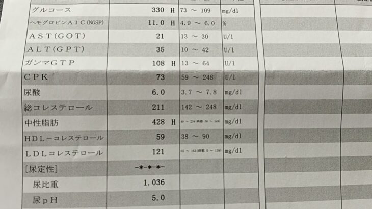 【43歳糖尿病】血液検査の結果がヤバイ