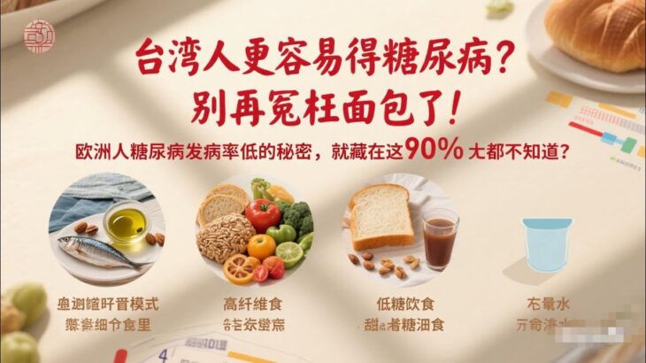 臺灣人更容易得糖尿病？別再冤枉麵包了！歐洲人糖尿病發病率低的秘密，就藏在這4個飲食細節裡，90%的人都不知道！               #健康养生 #中醫養生 #飲食調理 #健康食譜 #飲食禁忌