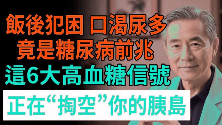 飯後犯困、口渴尿多？ 竟是糖尿病前兆！醫師警告：這6大高血糖信號，正在“掏空”你的胰島！#血糖 #糖尿病 #低血糖 #高血糖 #頤養之年