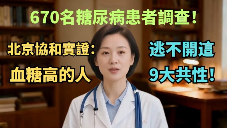 670名糖尿病患者調查！北京協和實證：血糖高的人，逃不開這9大共性！【安好人生】#血糖高 #糖尿病 #控糖 #协和医院 #健康养生 #中老年健康 #胰岛素抵抗 #稳糖方法 #代谢综合征 #内脏脂肪
