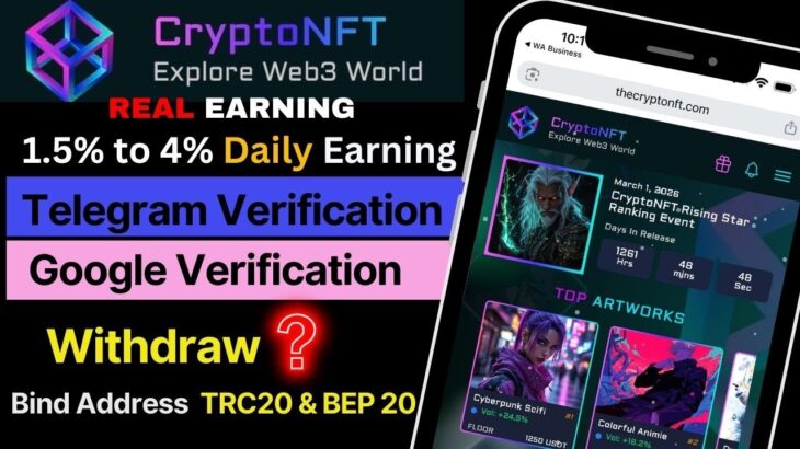 Crypto NFT Earning App || Cryoto NFT Signup || Crypto NFT Deposit || Crypto NFT Withdraw || Crypto